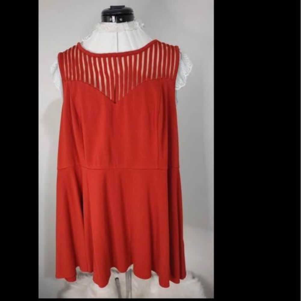 4X Torrid orange sleeveless dressy blouse sheer upper chest back super cuteC7066